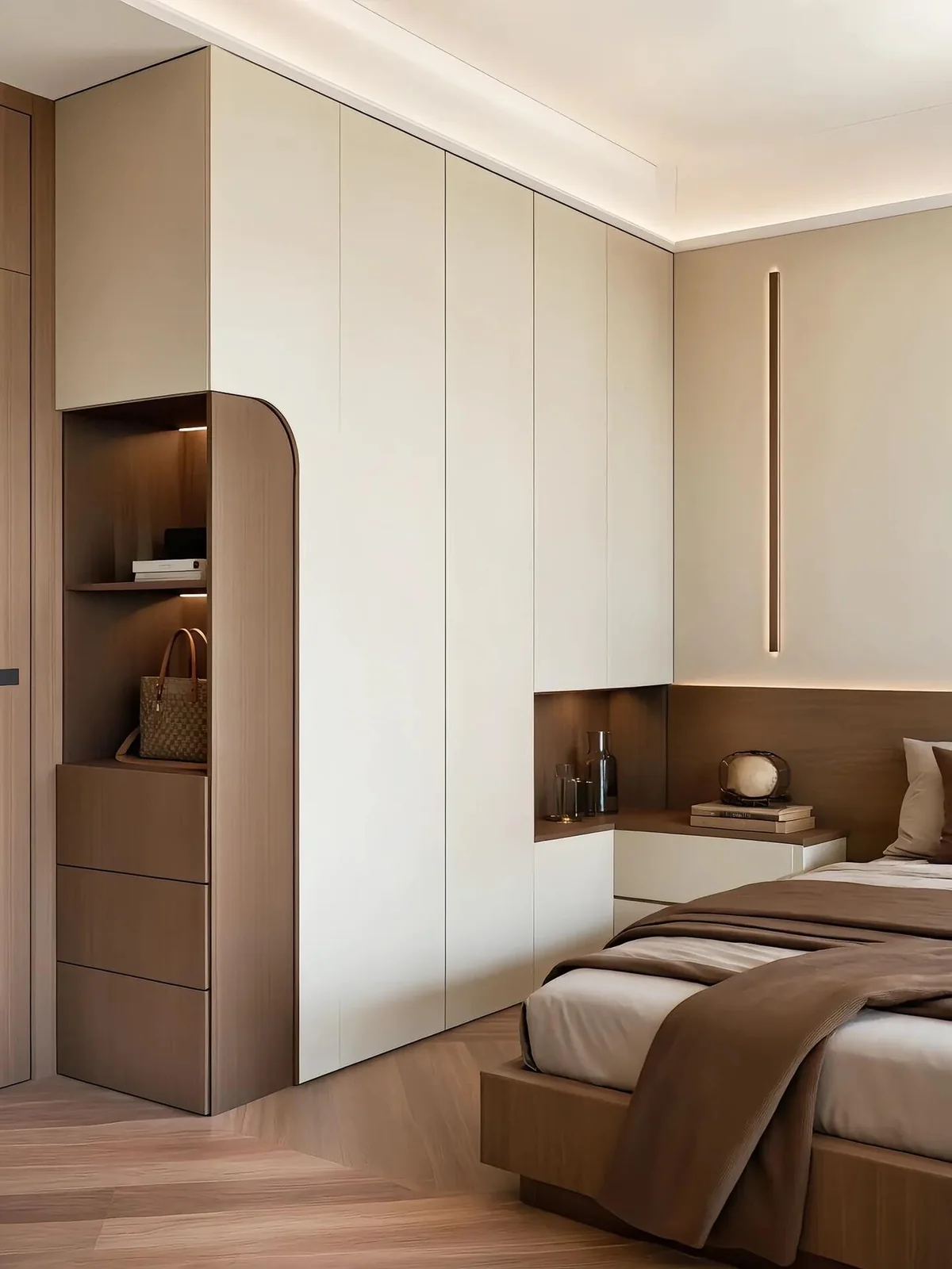 Bedroom wardrobe with dressing table for a Singapore home