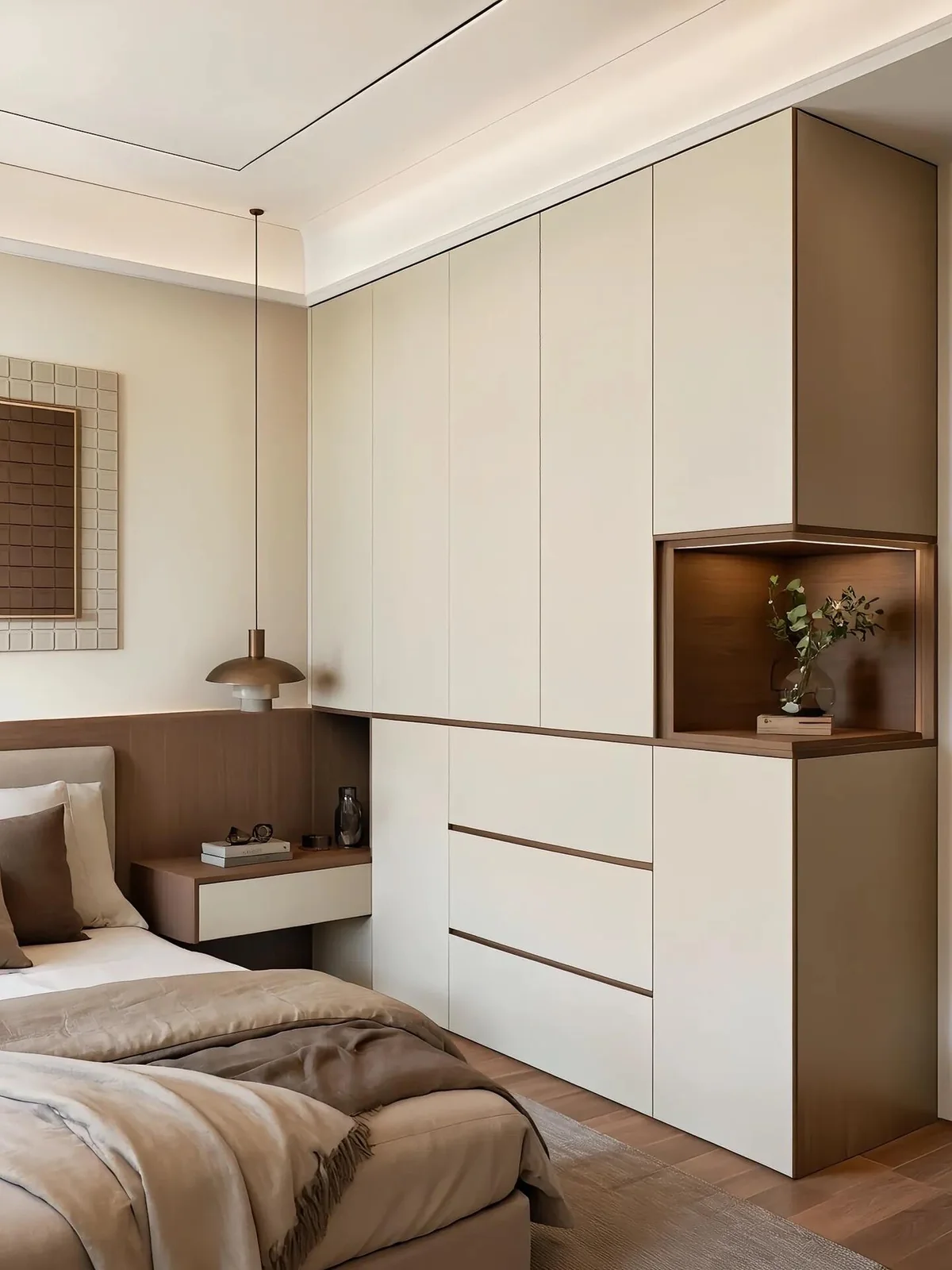 Bedroom wardrobe with dressing table for a Singapore home